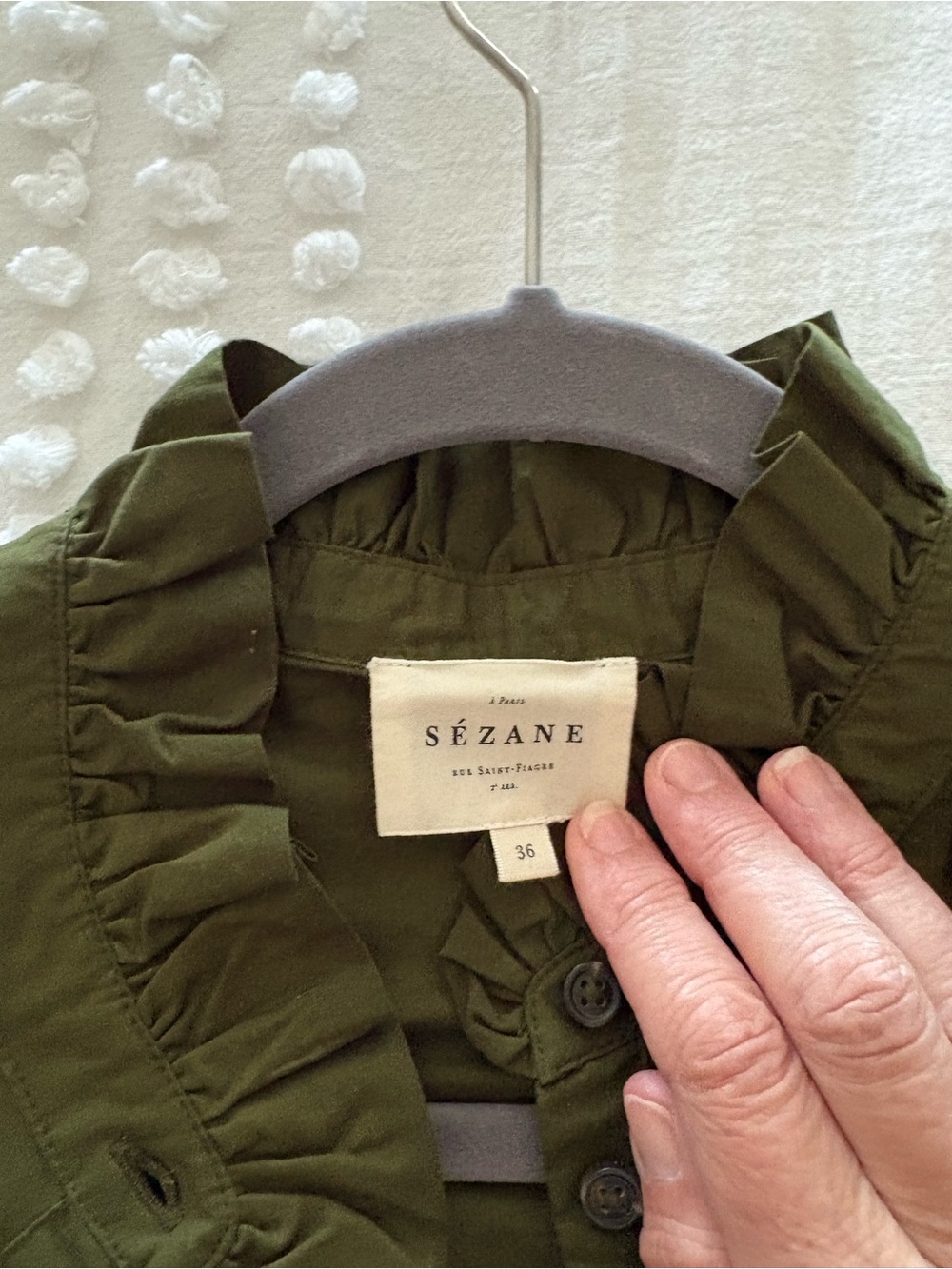 Sezane Lou Top in Perfect Green Embroidered Size 36 (4) - Picture 4 of 10